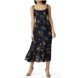 Blue Floral Reformation Kealy Midi Dress